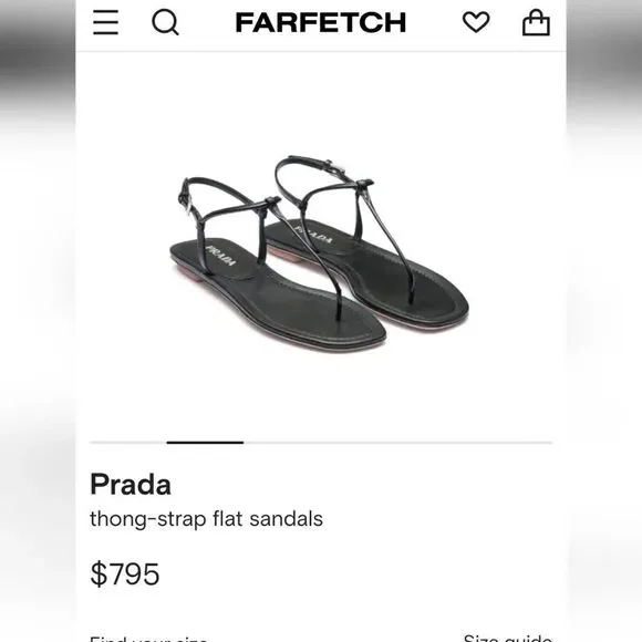 Prada gold metallic thong-strap flat sandals size 9 - Picture 5 of 12